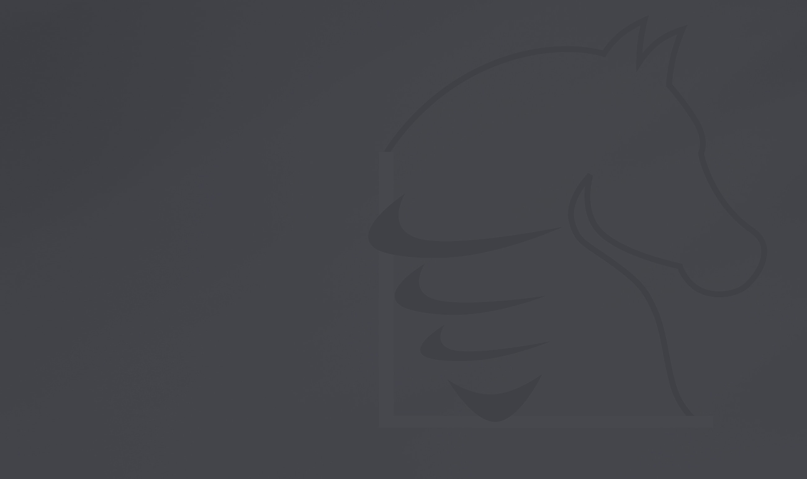 Minimalist horse head silhouette on dark background.
