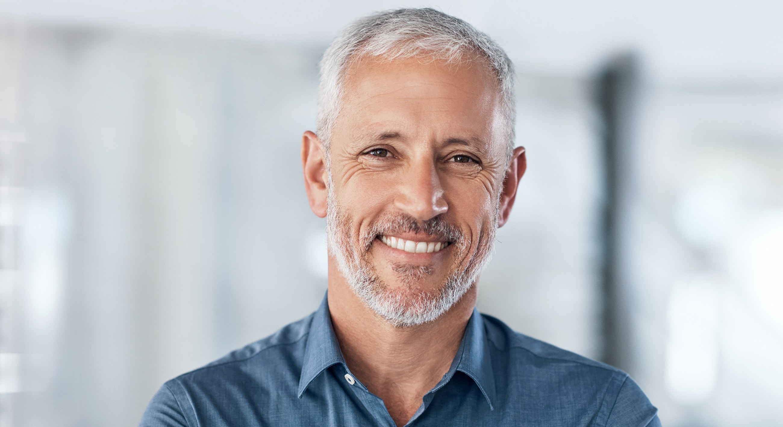 Smiling older man in a professional setting